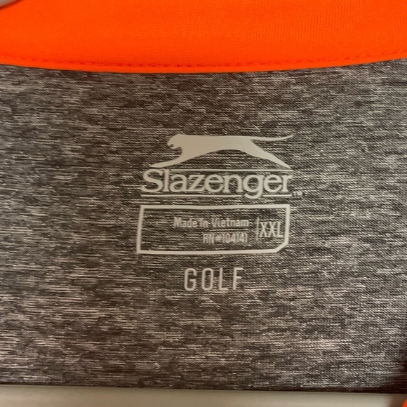 Slazenger Golf Orange Gray Performance Polo Shirt Mens XXL - Picture 2 of 8